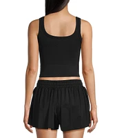 GB Chevron Ribbed Knit Cropped Tank Top