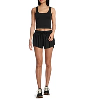 GB Chevron Ribbed Knit Cropped Tank Top