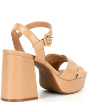 GB Class-Act Leather Platform Cross Strap Sandals