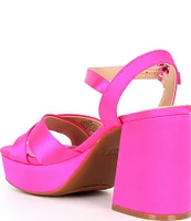 GB Class-Act Satin Platform Cross Strap Sandals