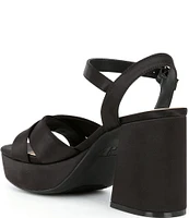 GB Class-Act Satin Platform Cross Strap Sandals