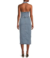 GB Collared Denim Midi Dress