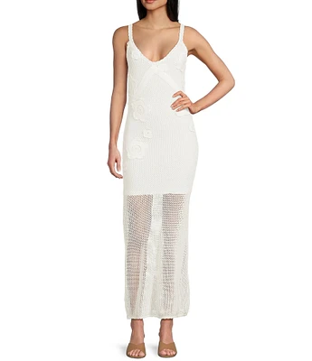 GB Crochet 3D Floral Maxi Dress