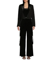 GB Cropped Velvet Blazer