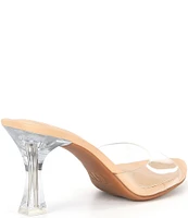 GB Crystal Clear Vinyl Lucite Heel Slide Sandals