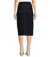 GB Denim Cargo Midi Skirt