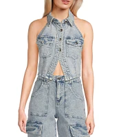 GB Denim Halter Vest