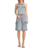 GB Denim Halter Vest