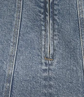 GB Denim Sleeveless Seamed Midi Dress