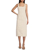 GB Seamed Midi Denim Dress