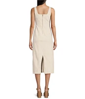 GB Seamed Midi Denim Dress