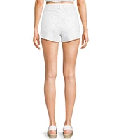 GB Denim Sparkle Stoned Frayed Shorts