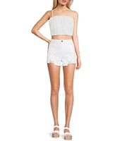 GB Denim Sparkle Stoned Frayed Shorts