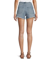 GB Denim Sparkle Stoned Frayed Shorts