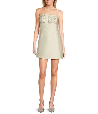 GB Embellished Empire Waist Mini Dress