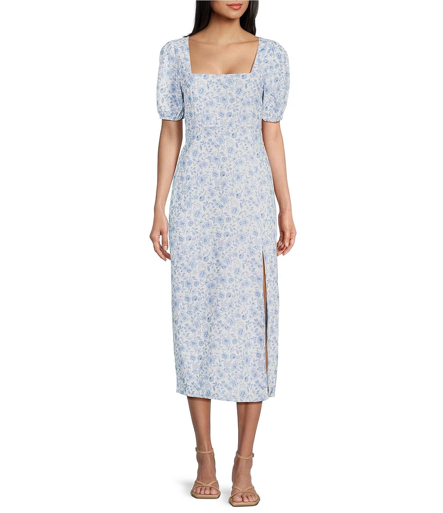 GB Short Sleeve Floral Midi Dress