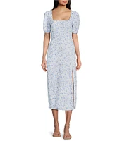 GB Short Sleeve Floral Midi Dress