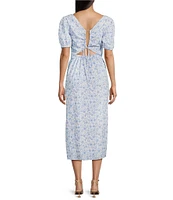 GB Short Sleeve Floral Midi Dress