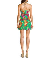 GB Floral Linen Halter Dress