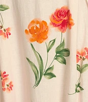 GB Floral Print Grosgrain Tie Maxi Dress