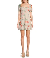 GB Floral Printed Chiffon Mini Dress