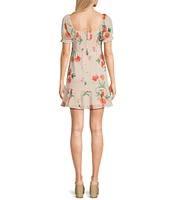 GB Floral Printed Chiffon Mini Dress