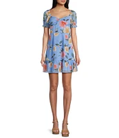 GB Floral Printed Chiffon Mini Dress