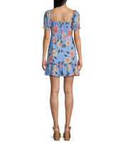 GB Floral Printed Chiffon Mini Dress