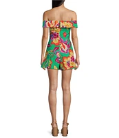 GB Floral Printed Linen Blend Romper