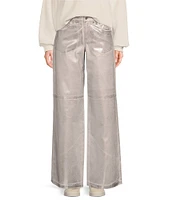 GB Foiled Coated Straight Leg Pants
