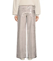 GB Foiled Coated Straight Leg Pants