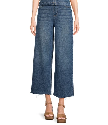 GB Coordinating Frayed Hem Wide Leg Jeans