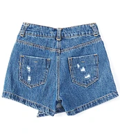 GB Girls Big Girls 7-16 Distressed Denim Asymmetrical Skort