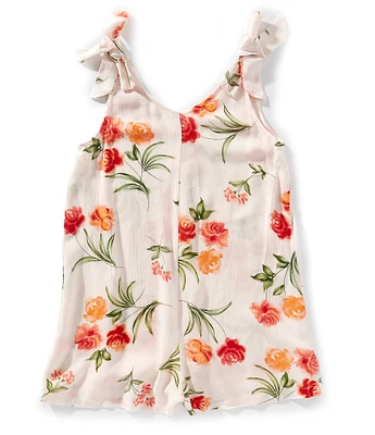 GB Big Girls 7-16 Floral/Seashell Printed Romper Swimsuit Cover Up