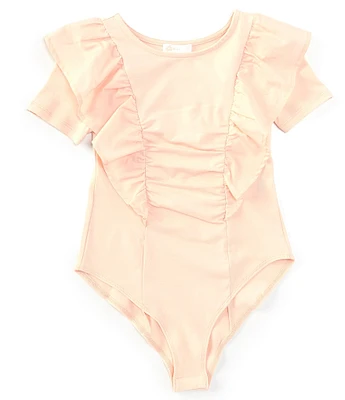 GB Girls Big Girls Ruffle Front Bodysuit
