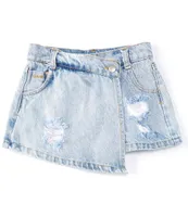 GB Little Girls 2T-6X Distressed Denim Asymmetrical Skort