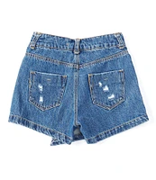 GB Little Girls 2T-6X Distressed Denim Asymmetrical Skort