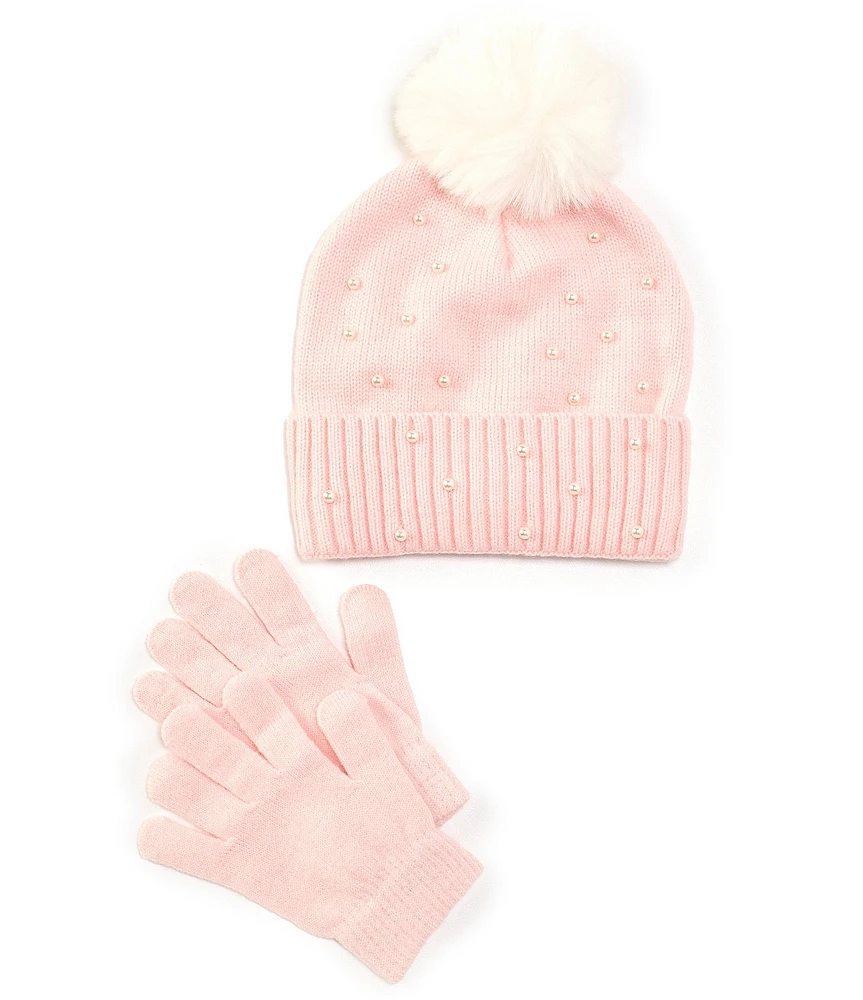 GB Girls Pearled Beanie & Glove Set