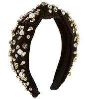 GB Girls Rhinestone Velvet Headband