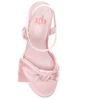 GB Girls' Sadie-Girl Satin Half Bow Platform Dress Sandals (Toddler)