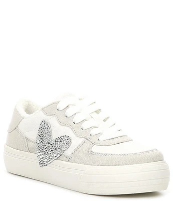 GB Girls' Zemra Rhinestone Heart Sneakers (Youth)