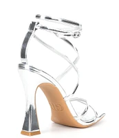 GB Golden-Hour Metallic Strappy Ankle Strap Dress Sandals