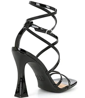 GB Golden-Hour Patent Strappy Ankle Strap Dress Sandals