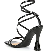 GB Golden-Hour Patent Strappy Ankle Strap Dress Sandals