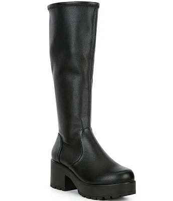 GB Good-Day Stretch Lugged Platform Tall Boots