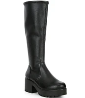 GB Good-Day Stretch Lugged Platform Tall Boots