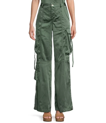 GB High Rise Coordinating Satin Cargo Pants