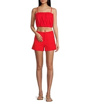 GB High Waist Coordinating Linen Blend Shorts