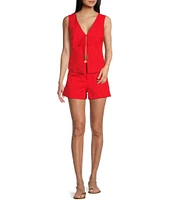GB High Waist Coordinating Linen Blend Shorts