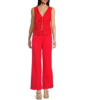 GB High Waisted Wide Leg Linen Pants